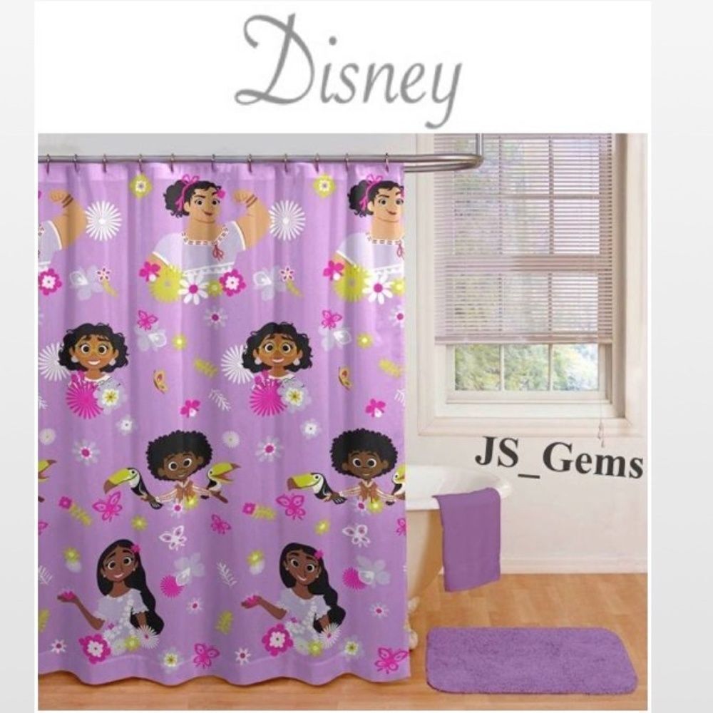 New Disney Encanto Home Pink Bathroom Shower Curtain
